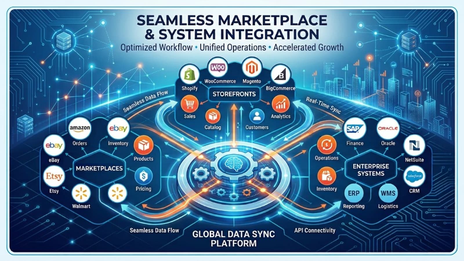 Seamless marketplace, storefront, and enterprise system integration
